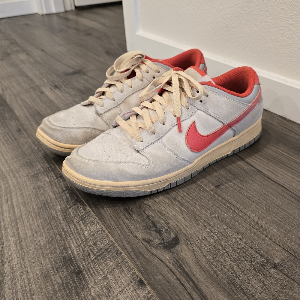 Nike White and Orange Dunks